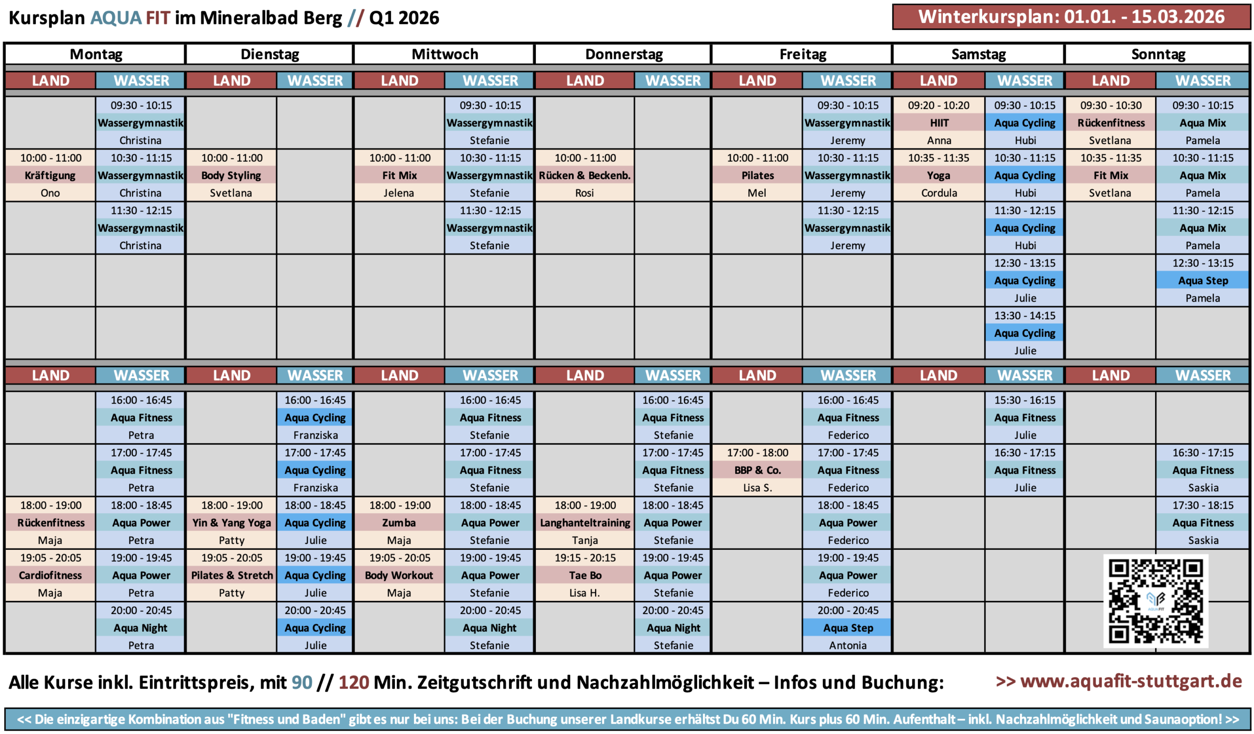 Kurse Winter 2026 – Mineralbad Berg – IM WASSER und IM KURSRAUM