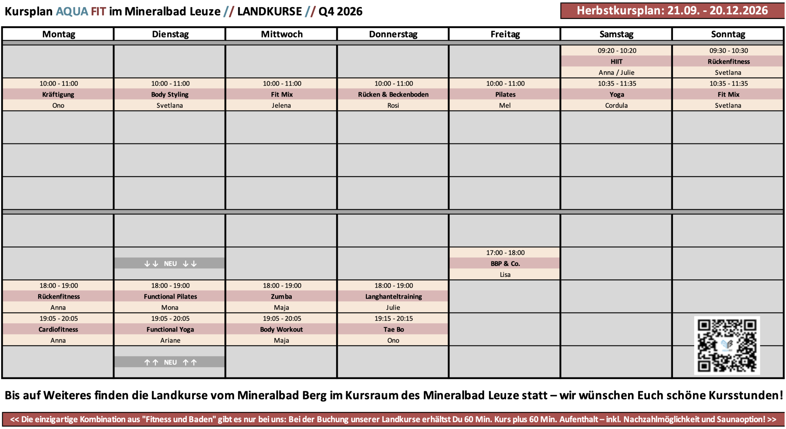 Kurse Herbst 2026 – Mineralbad Leuze – IM KURSRAUM